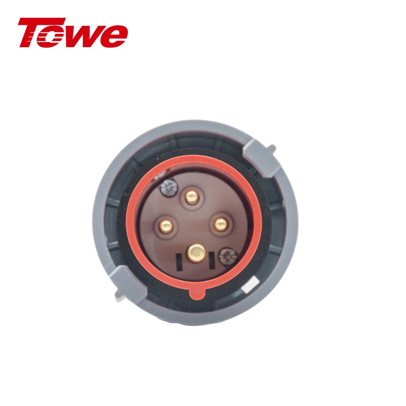 尼龙 3P+E 四芯 16A 380-415V IP67，红灰，工业连接器，公头