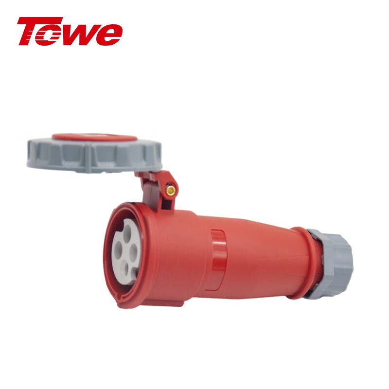 尼龙 3P+E 四芯 16A 380-415V IP67，红灰，工业连接器，母头