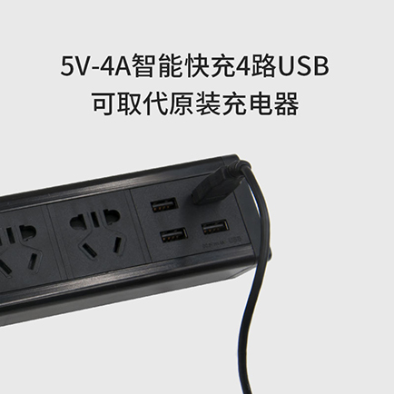 4位10A新国标五孔+三合一总控开关+4位USB
